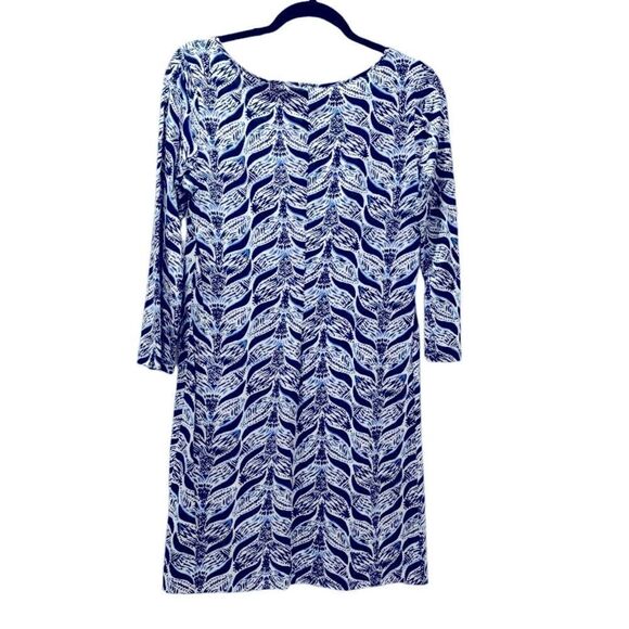 Lilly Pulitzer Small 3/4 Sleeve White & Blue Coral 🪸 Print Dress - Picture 8 of 8